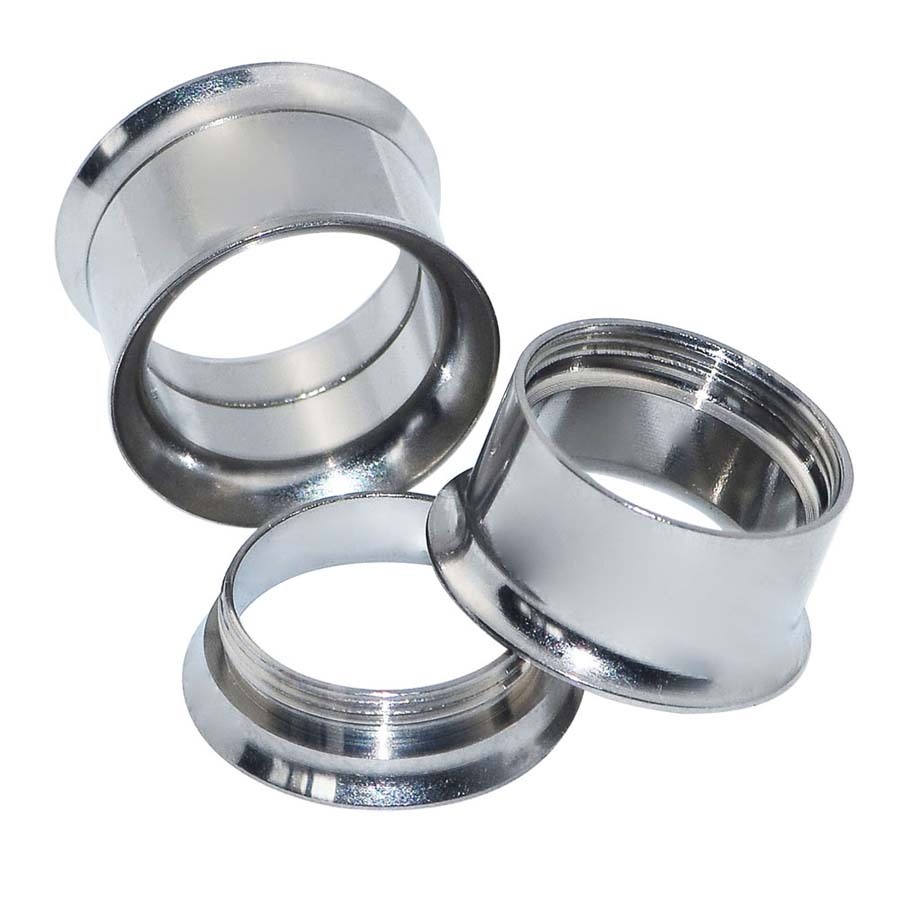12PCS Stainless Steel Screw Ear Gauges Plugs Double Flared Flesh Tunnels Earskin