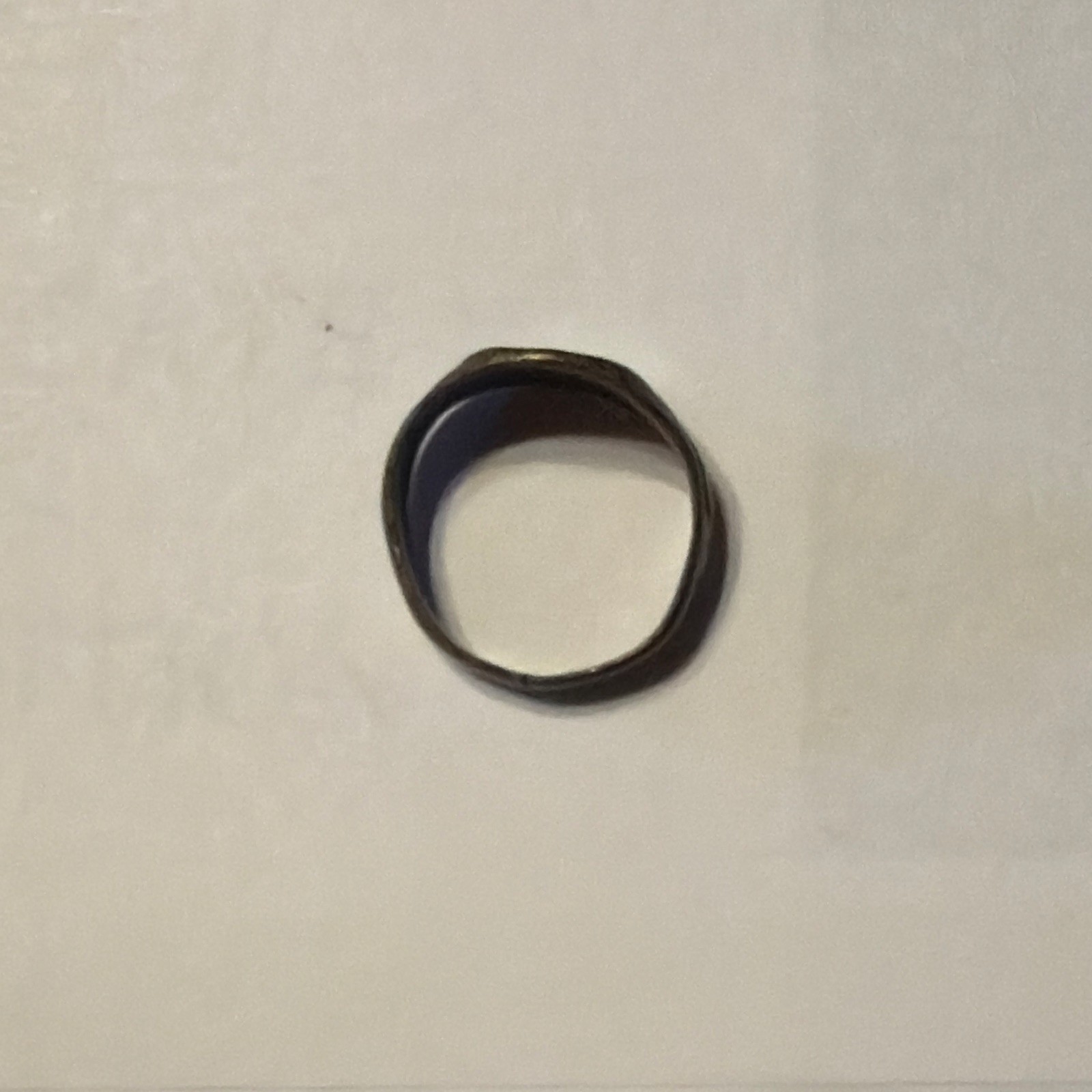 Vintage Ancient Bronze Signet Ring Stylized Plant Star Intaglio Size Unknown