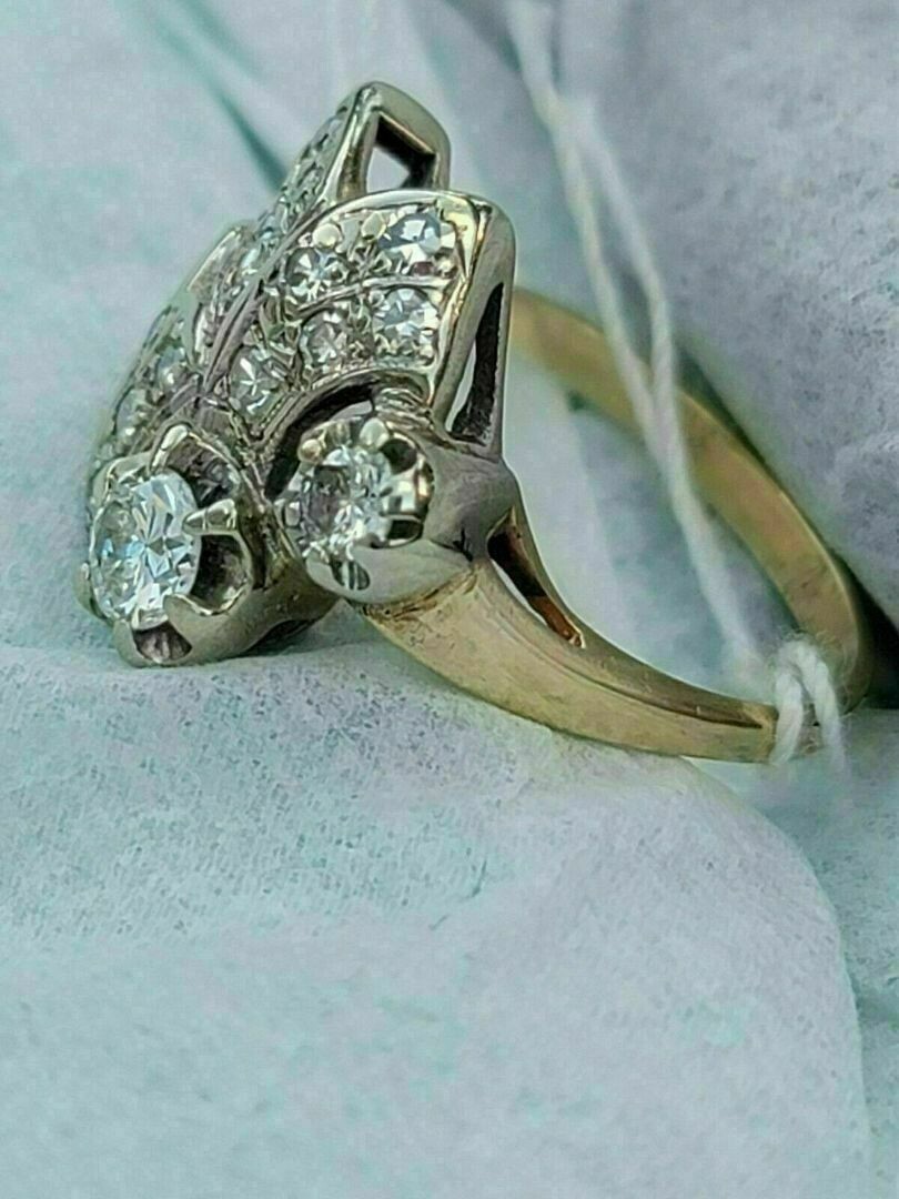 2.10Ct Lab-Created Cut VVS1/D Diamond Cluster Engagement Ring 14K Yellow Gold Fn