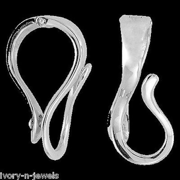 9x21mm INTERCHANGEABLE Pendant Hanger SLIDE Pearl Enhancer SILVER, ROSE or YG
