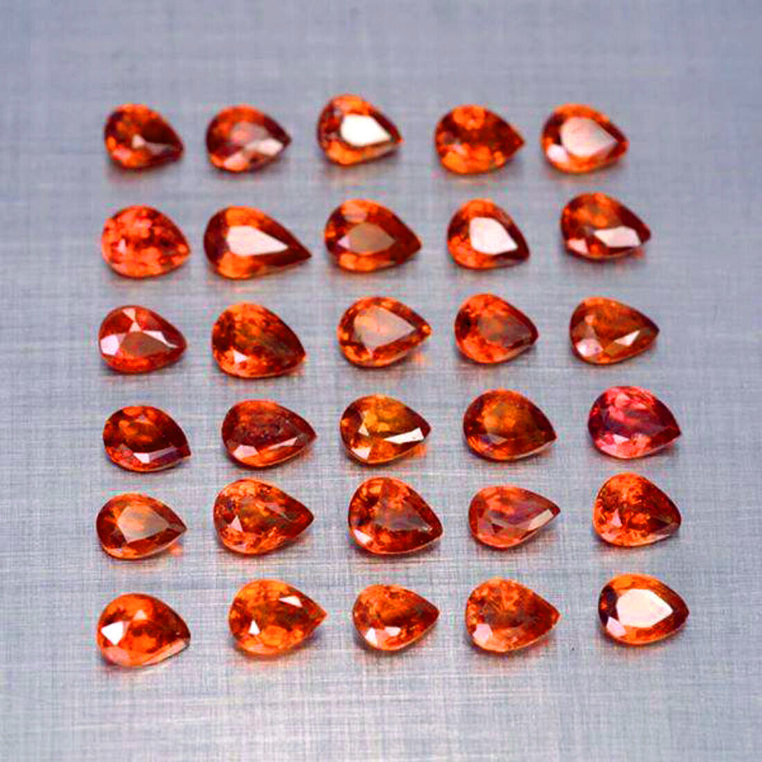 4.5×3.5mm Perfect Pear Cut Calibrated Natural Orange Red SAPPHIRE Tanzania