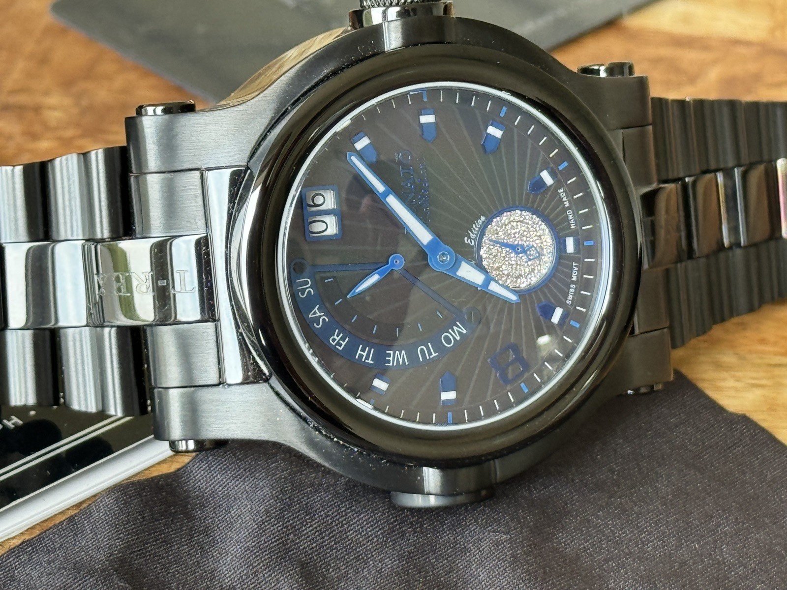 Renato T-Rex Watch Gunmetal Grey with Mother of Pearl Face And Diamonds