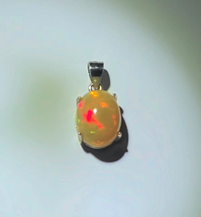 Ethiopian Honey Hue Fire Opal Natural 10X8/925 Sterling Silver (SEE DETAILS)