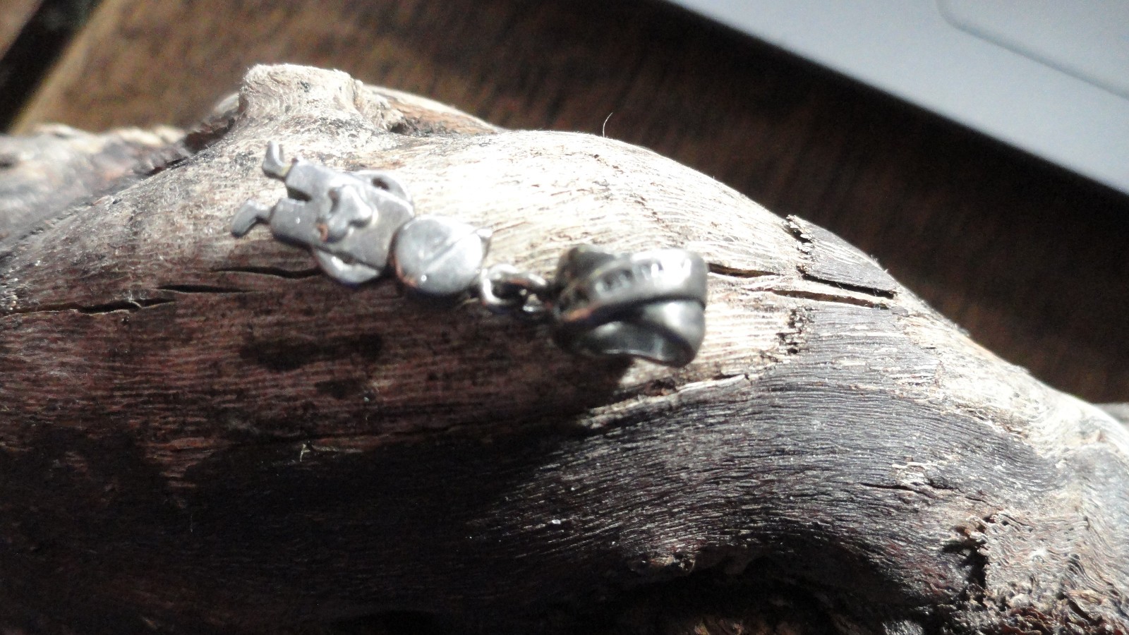 925 Italy Sterling Charm Little Boy Heart Marked MA About 3/16th” Center Hole