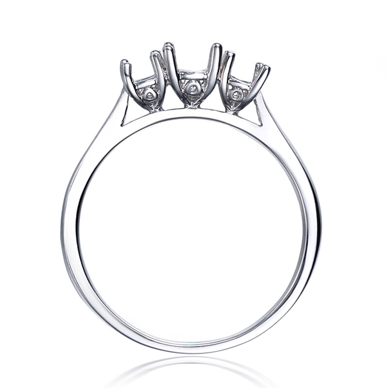 Round 4mm to 4.75mm & 3mm to 3.6mm Semi Mount Ring Solid 10k White Gold Jewelry