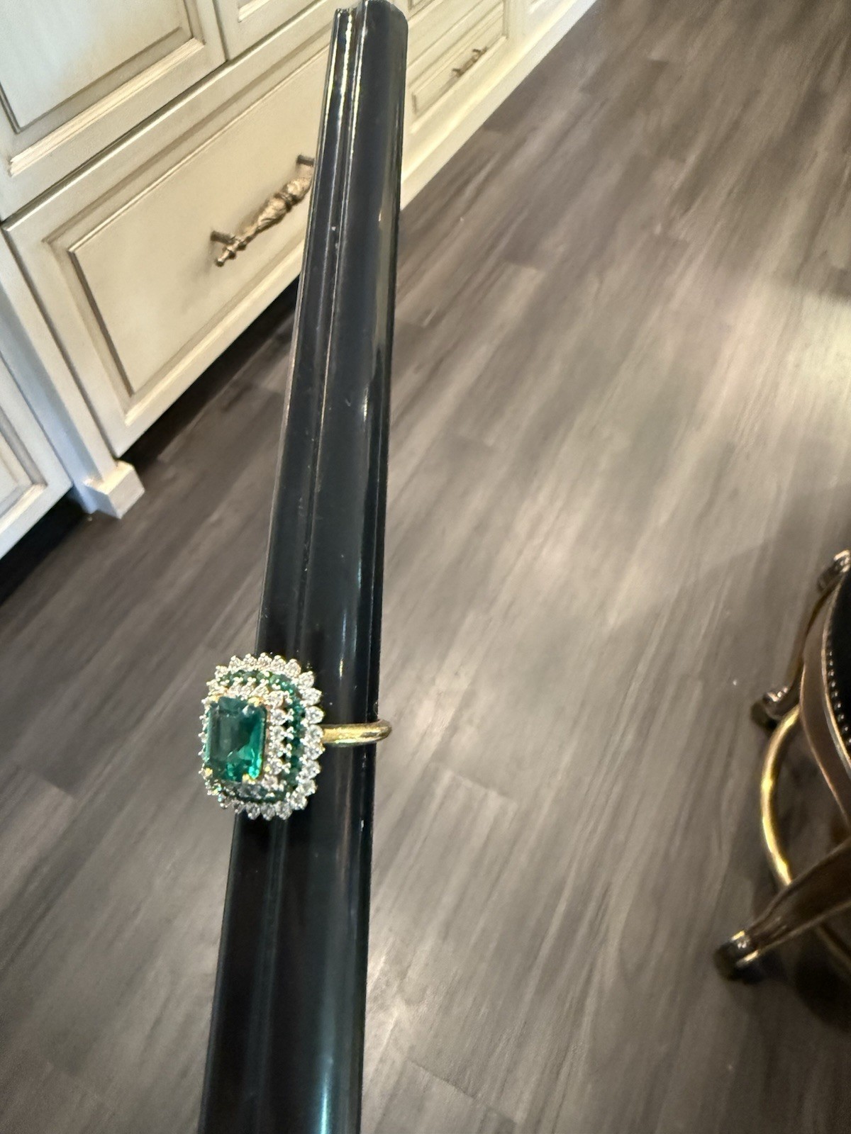 Princess Cut 3.10ct Lab Created Emerald 935 Argentium Silver Ring