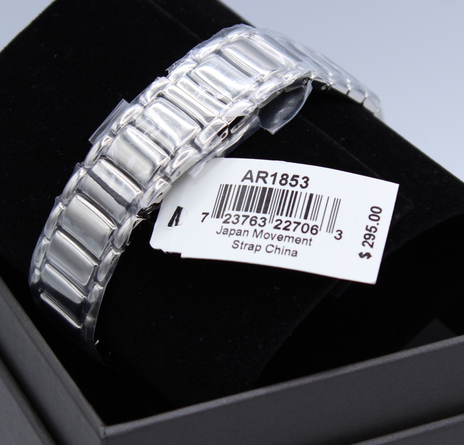 NEW AUTHENTIC EMPORIO ARMANI LUIGI BETA CLASSIC SILVER BLACK MEN’S AR1853 WATCH