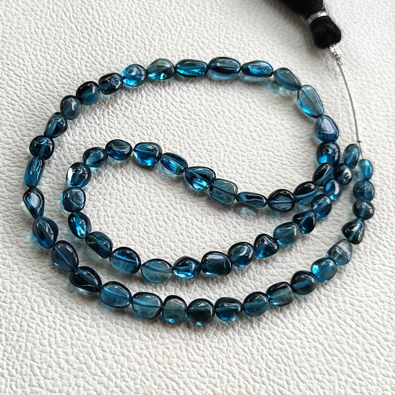 Genuine London Blue Topaz Smooth Nugget Beads 6-8mm 15″ Jewelry Making Strand
