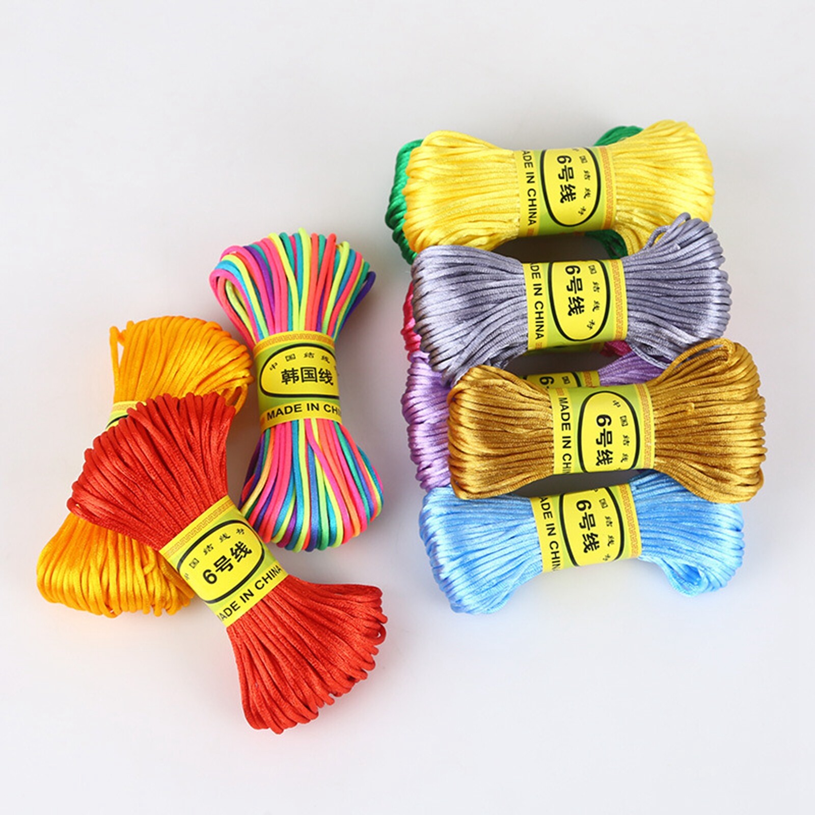 40 Meter 2mm Braided Macrame Satin Silk Cord Chinese Knot Nylon Rattail Thread
