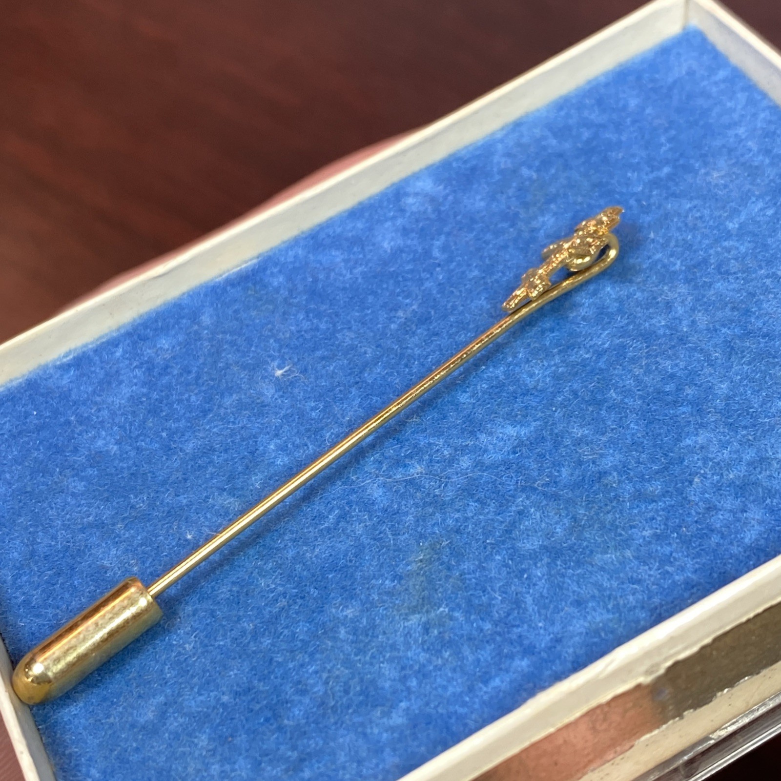 Vtg Orthodox Christian 3 Bar Cross Stick Pin Brooch Gold Tone Nice Detail 2-3/8”