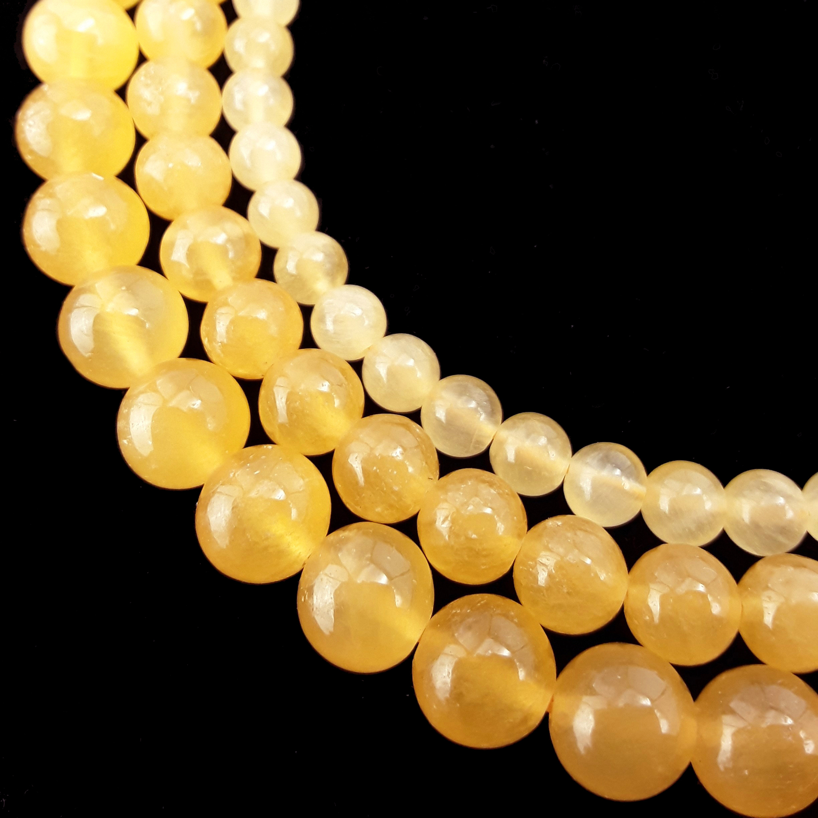 Yellow Honey Calcite Smooth Round Beads Size 6mm 7mm 8mm 10mm 15.5″ Strand