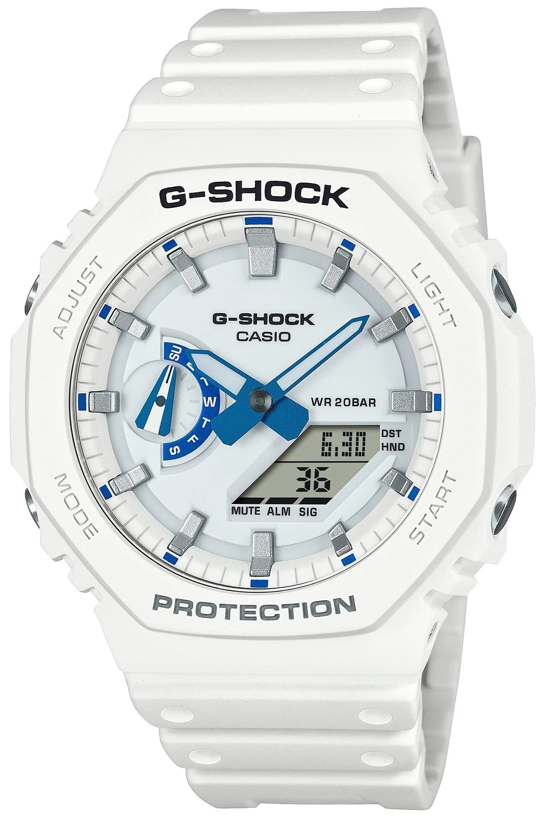 CASIO G-SHOCK GA-2100HDS-7AJF HIDDEN GLOW Analog Digital Watch White 45.4mm