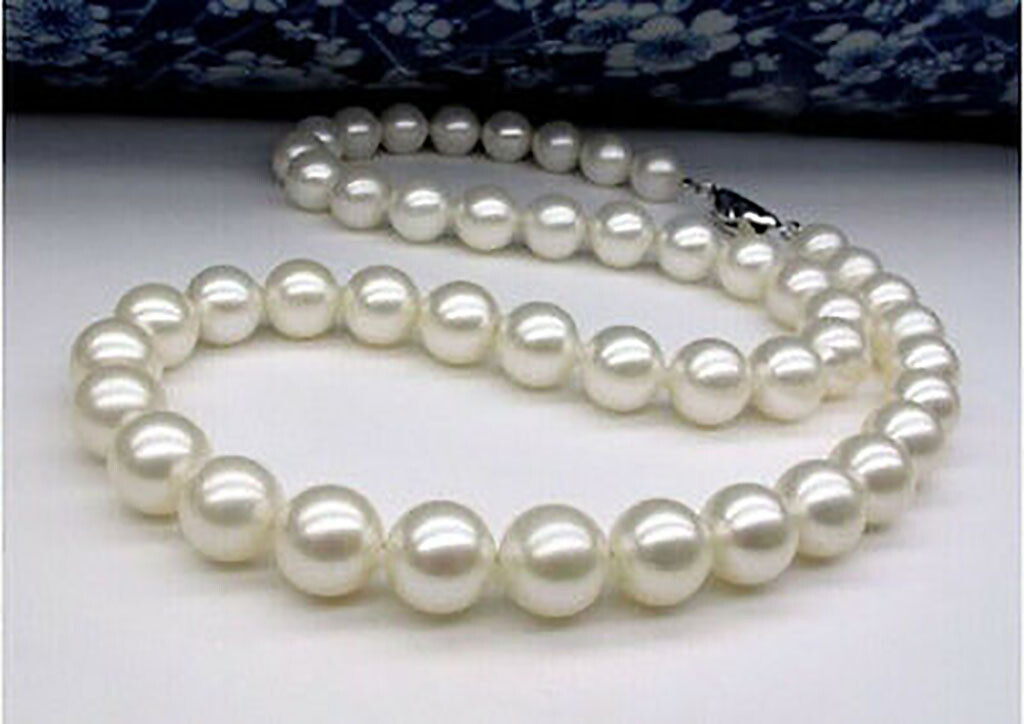 Natural 10-11mm South Sea Freshwater Real White Akoya Pearl Necklace 17-40”