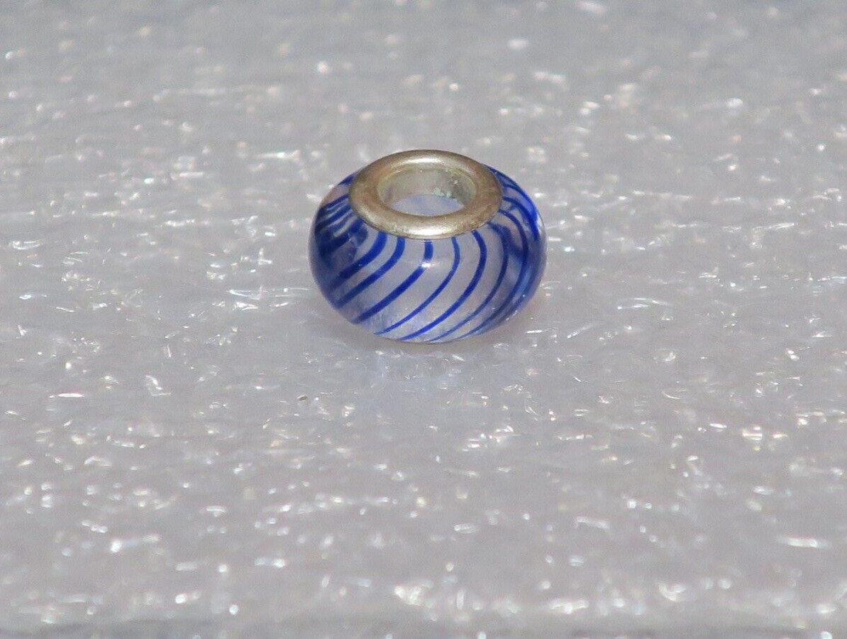 NEW DaVinci Beads & Charms Interchangeable Jewelry – Blue Stripes Spacer DB71-1