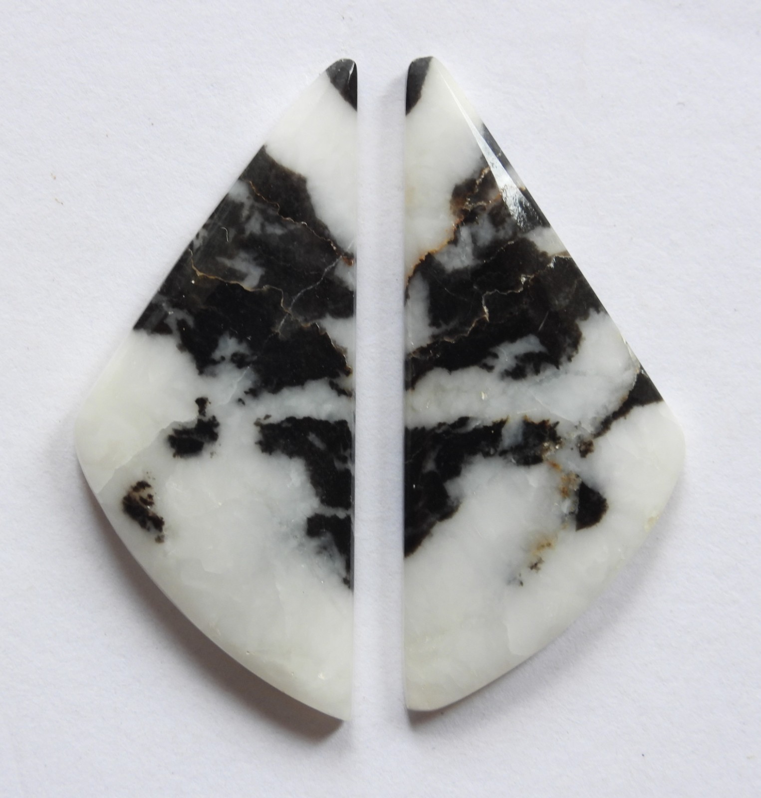 37.85 Ct Natural Zebra Jasper (39.7mm X 17mm each) Cabochon Loose Match Pair