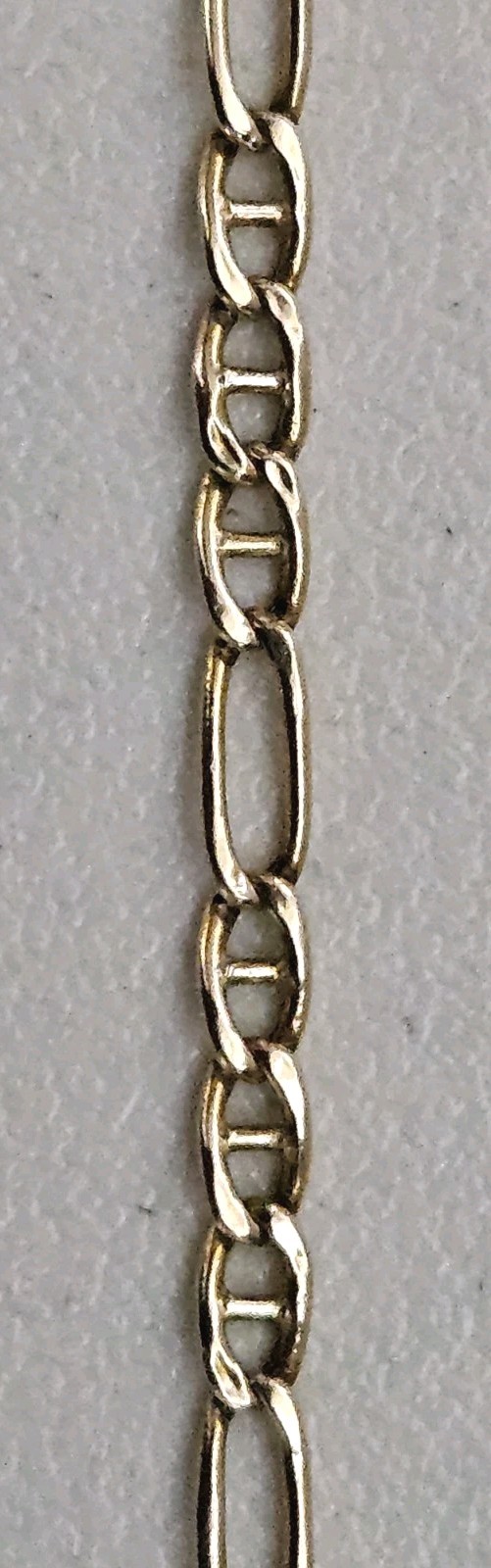 Vintage 14K Gold Italy 3mm Figaro Chain Anklet 9-5/8″