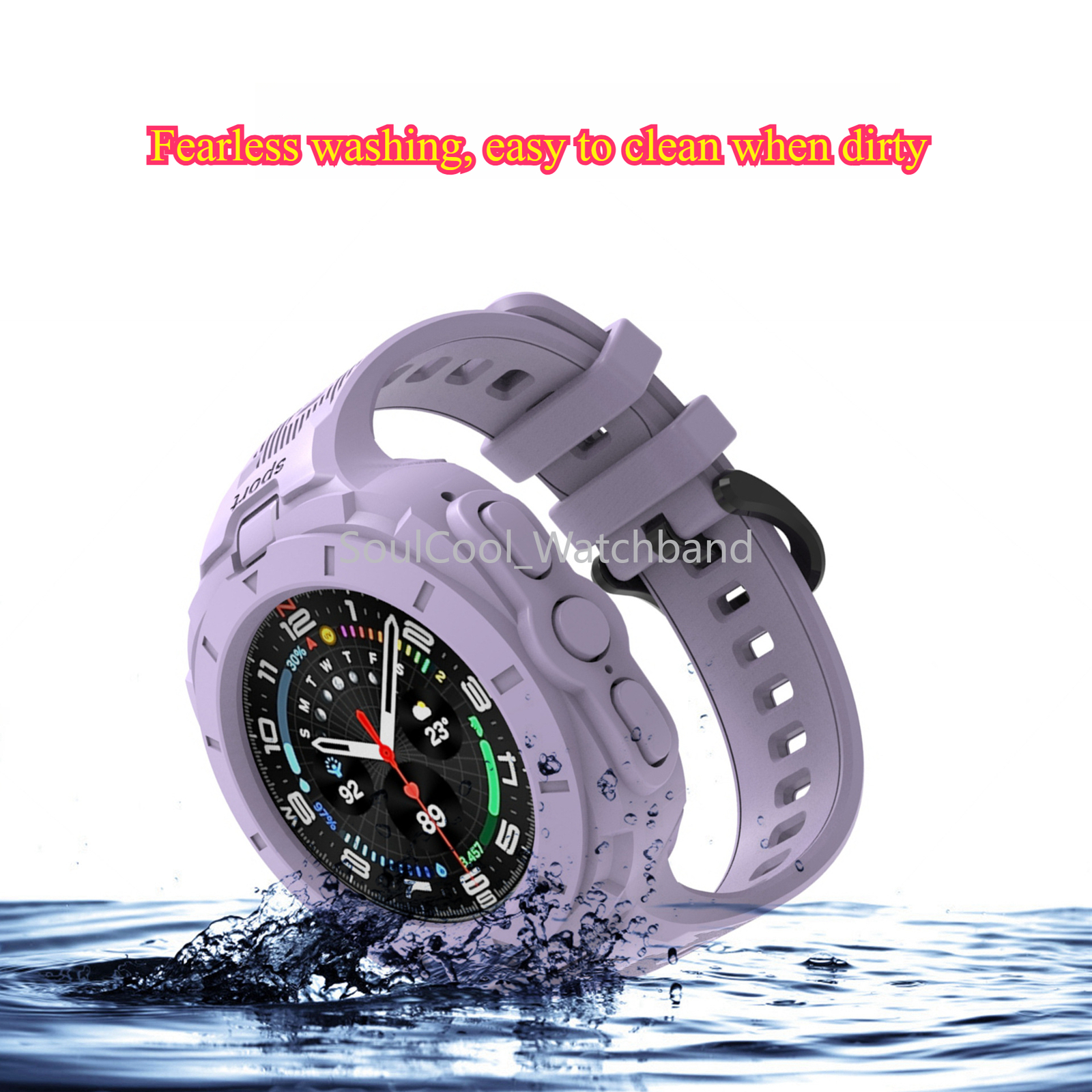 TPU Rugged Silicone Strap Sport Case Band For Samsung Galaxy Watch Ultra 47MM