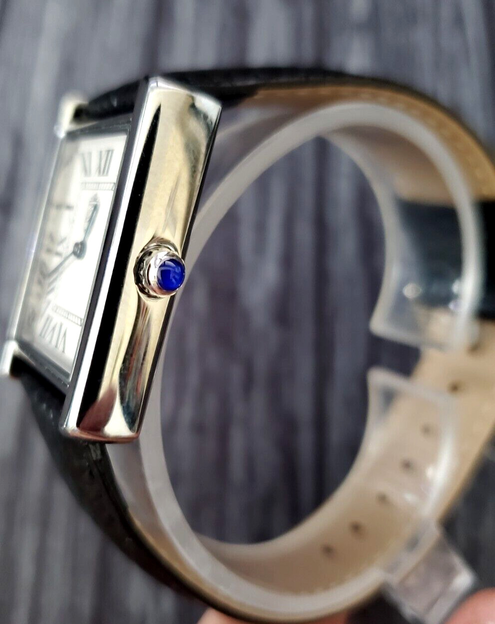 NICE Pierre Lucerne 1888 Vintage Tank Style Swiss Inspired Mens Watch Blk Band