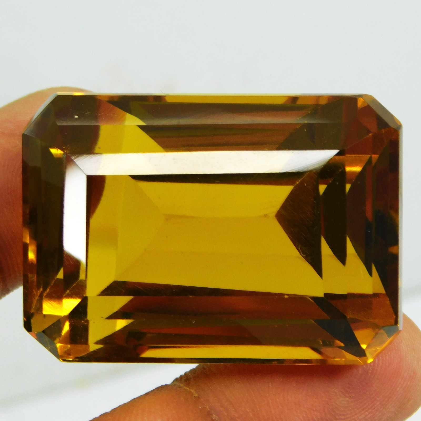 Certified 190.00 Cts Natural Mogok Painite Orange Yellow Emerald Shape Gemstone