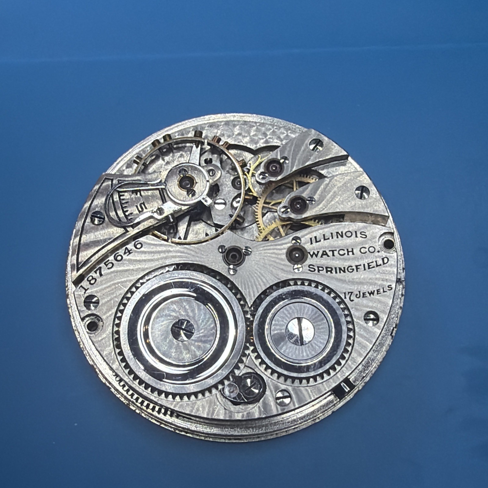 Antique Illinois 17 Jewel 12s Pocket Watch Movement For Repair (646)