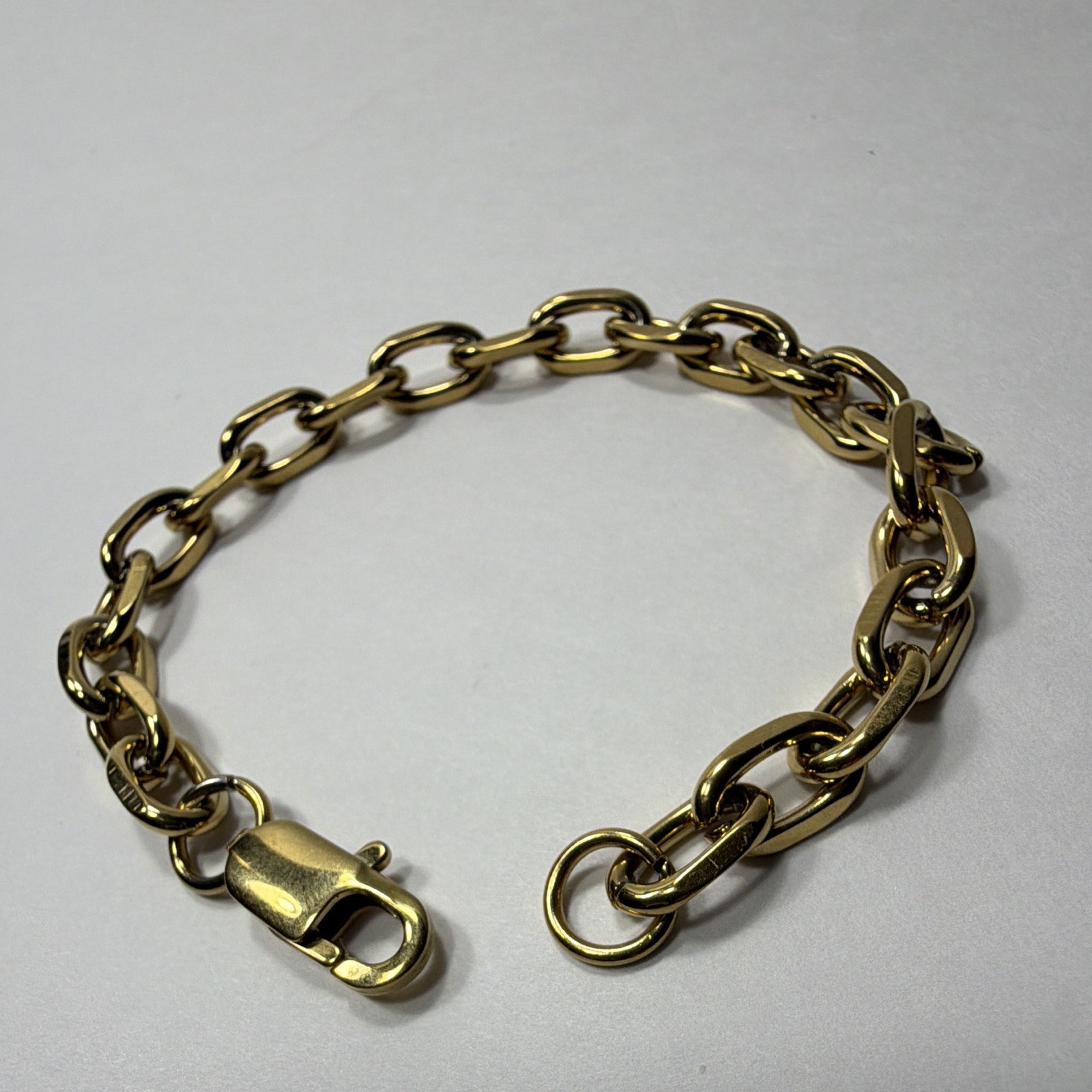 7″ Gold Tone Stainless Steel Cable Link Chain Bracelet 5mm Men Women Unisex