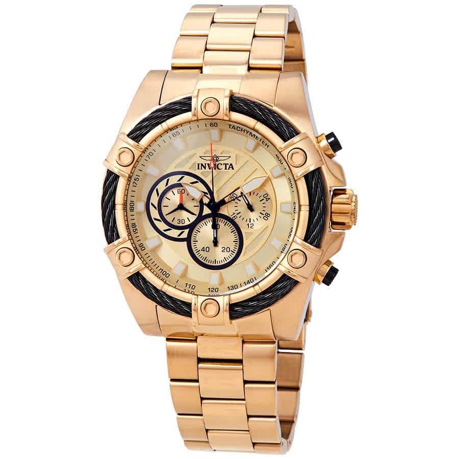 Invicta 25515 Bolt Gold Dial 52 mm Men’s Watch New