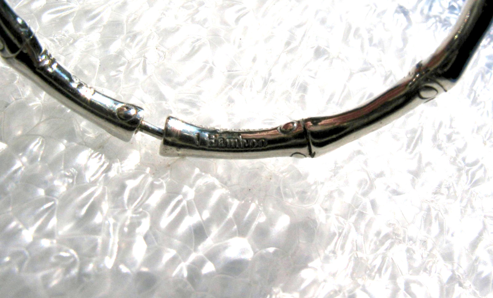 John Hardy Sterling Silver Bamboo Collection Hoop Earrings 1.4″ Drop