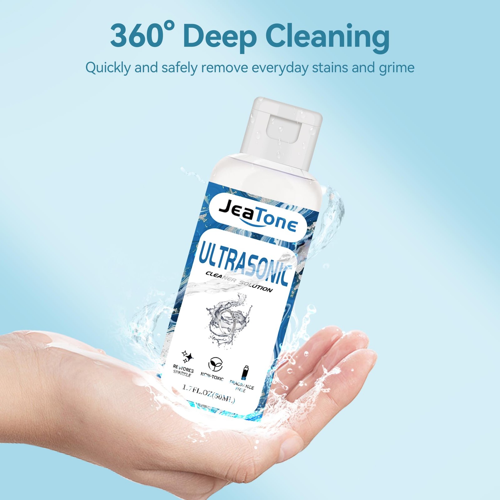 Ultrasonic Jewelry Cleaner Solution for Machine, White+50