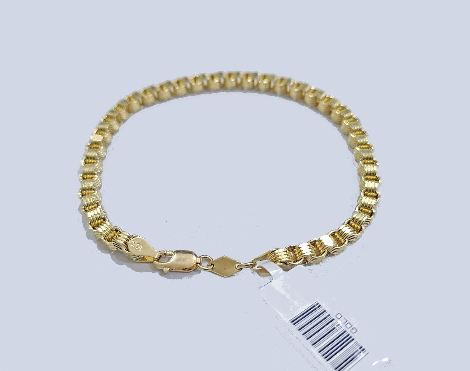 Real 10k Yellow Gold 4mm Box Byzantine Bracelet 8″ inch 10kt Unisex Men Women