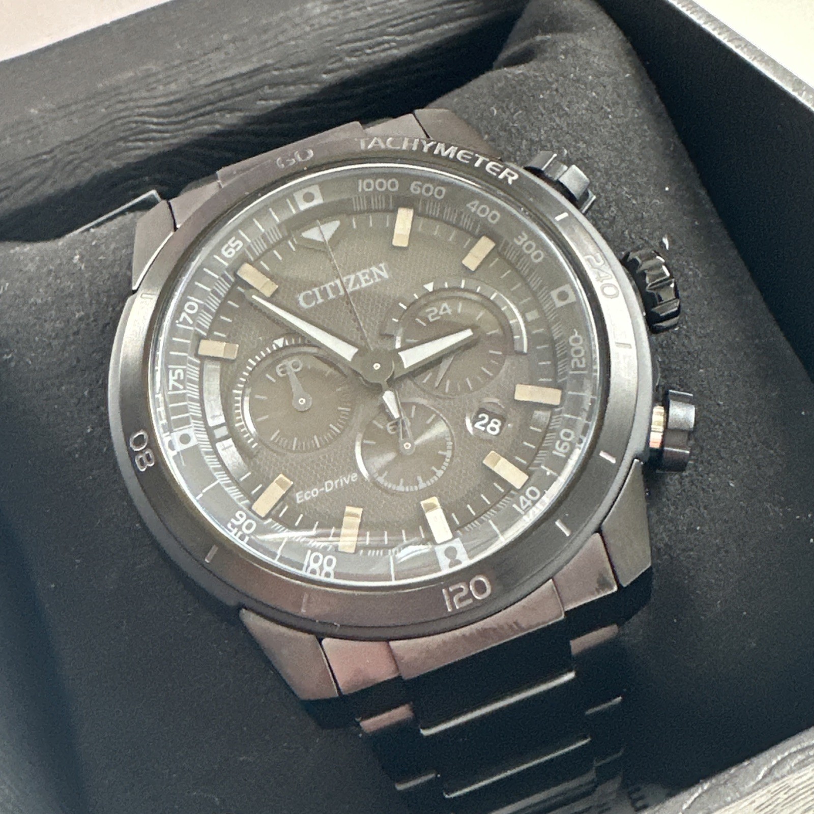 Citizen Men’s Sport Casual Chronograph Eco-Drive Black Watch 48 MM CA4184-81E