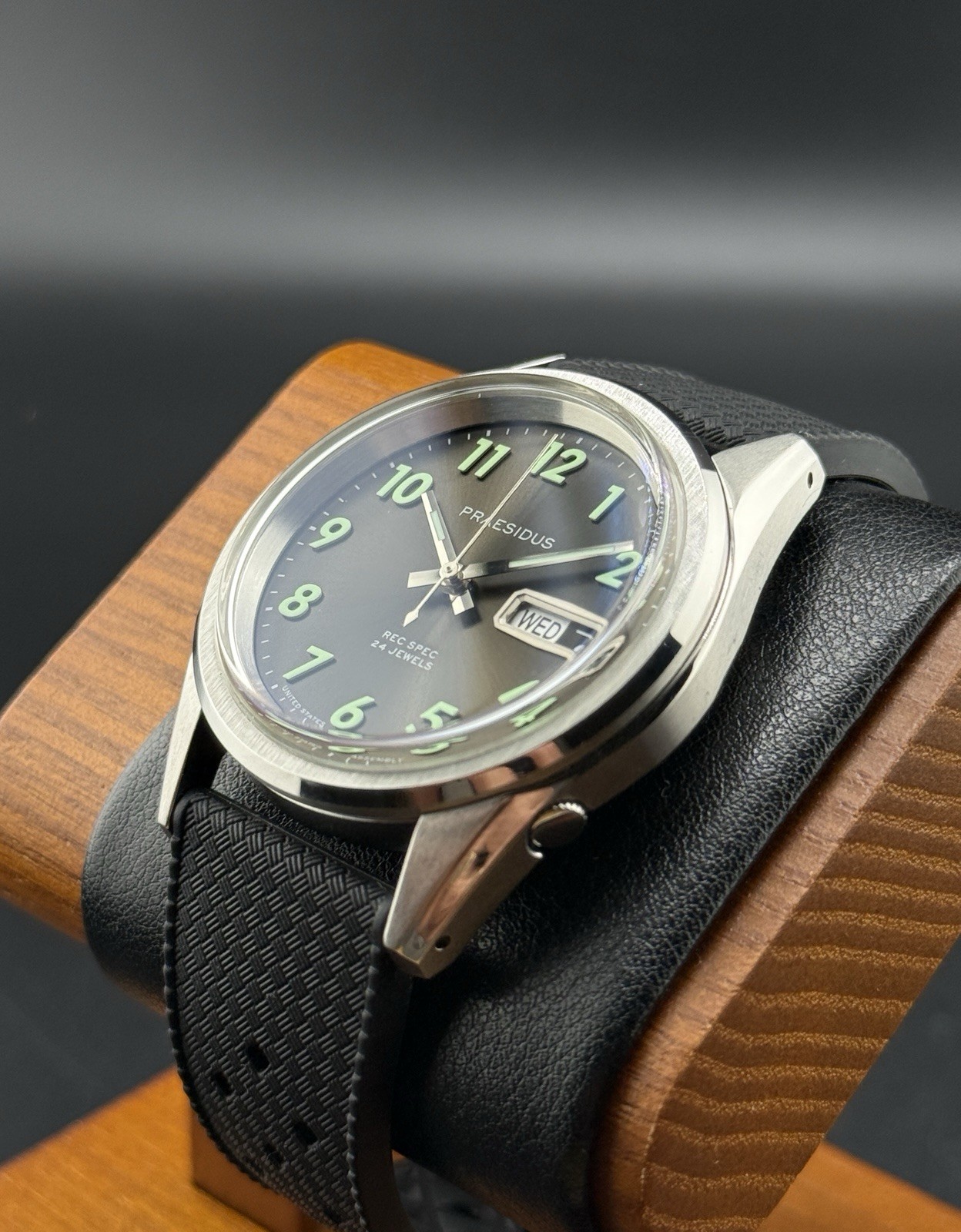 Praesidus REC SPEC OG SUNRAY Automatico Acciaio Silicone Nero Data Orologio Uomo