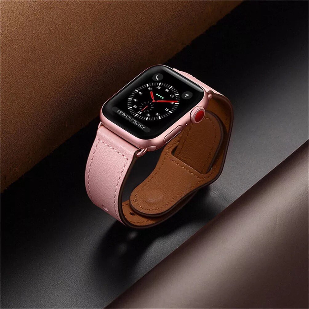 Genuine Leather Apple Watch Band For iWatch Series 8 7 6 5 4 38/40/41/42/44/45