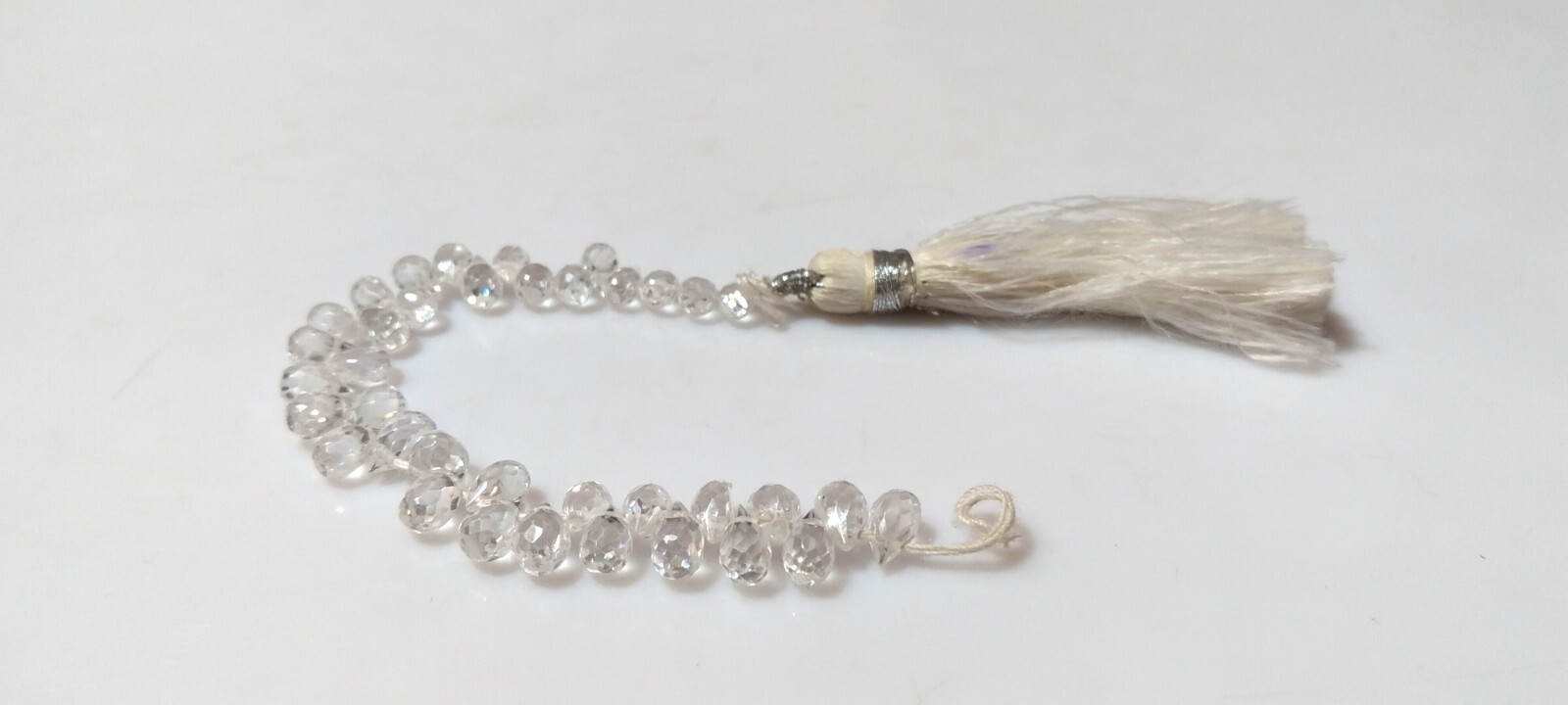 Natural White Zirconia Teardrop 4×5-4x6mm Faceted Loose Gemstone Beads 4″inch