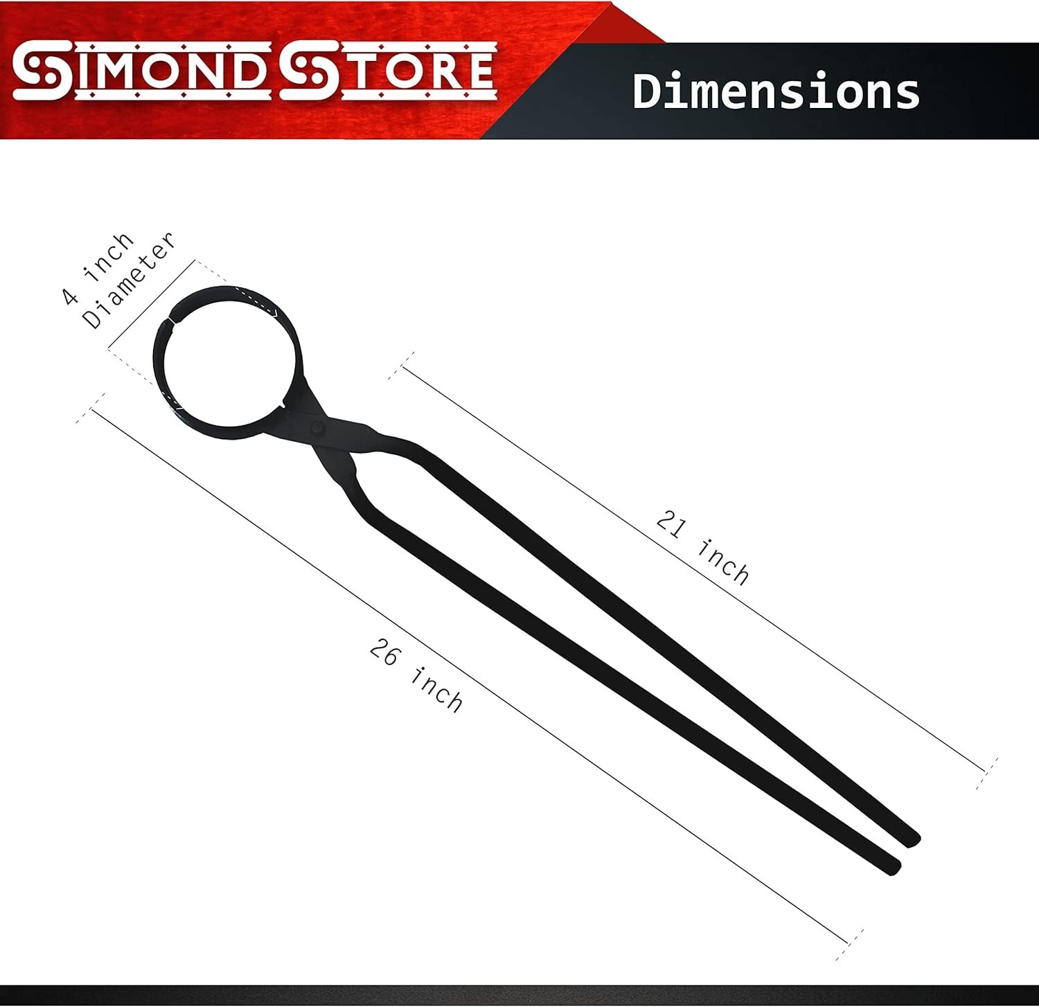27″ Foundry Crucible Flask Tongs 4″ Dia Refining Melting Casting Gold Silver
