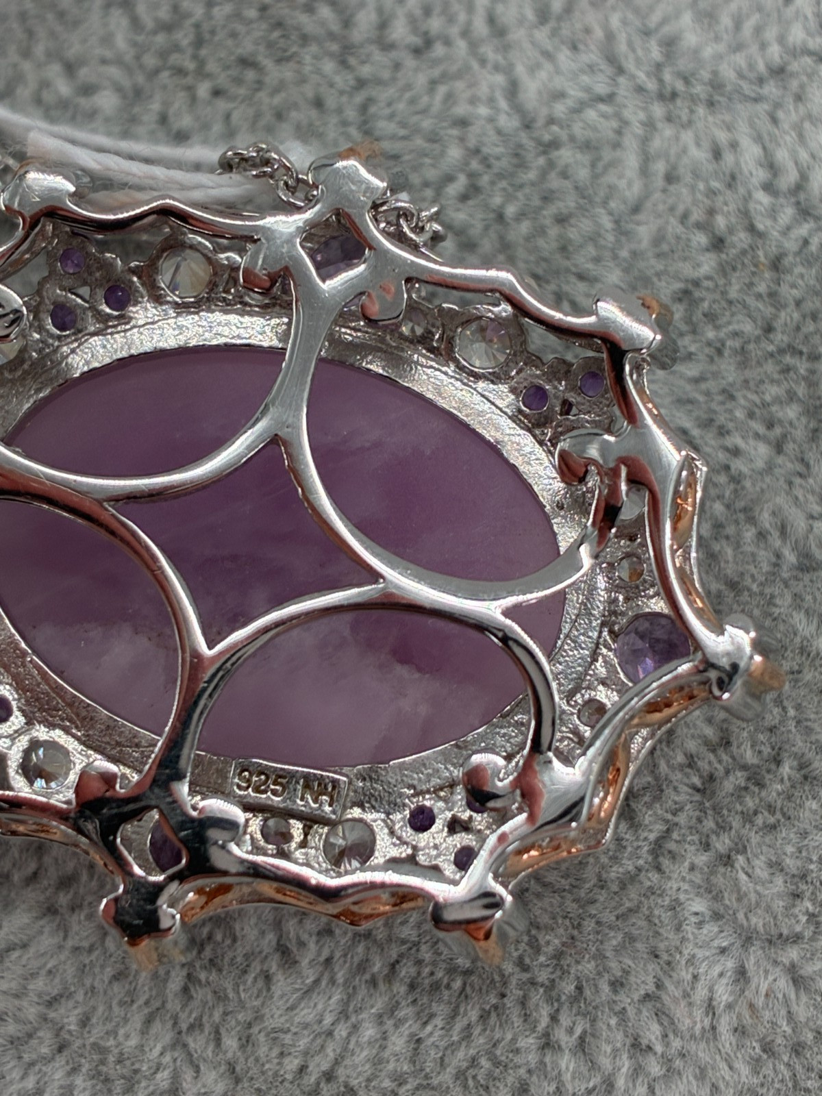 Michael Valitutti Gems en Vogue Kunzite Amethyst Silver Palladium Necklace HN925