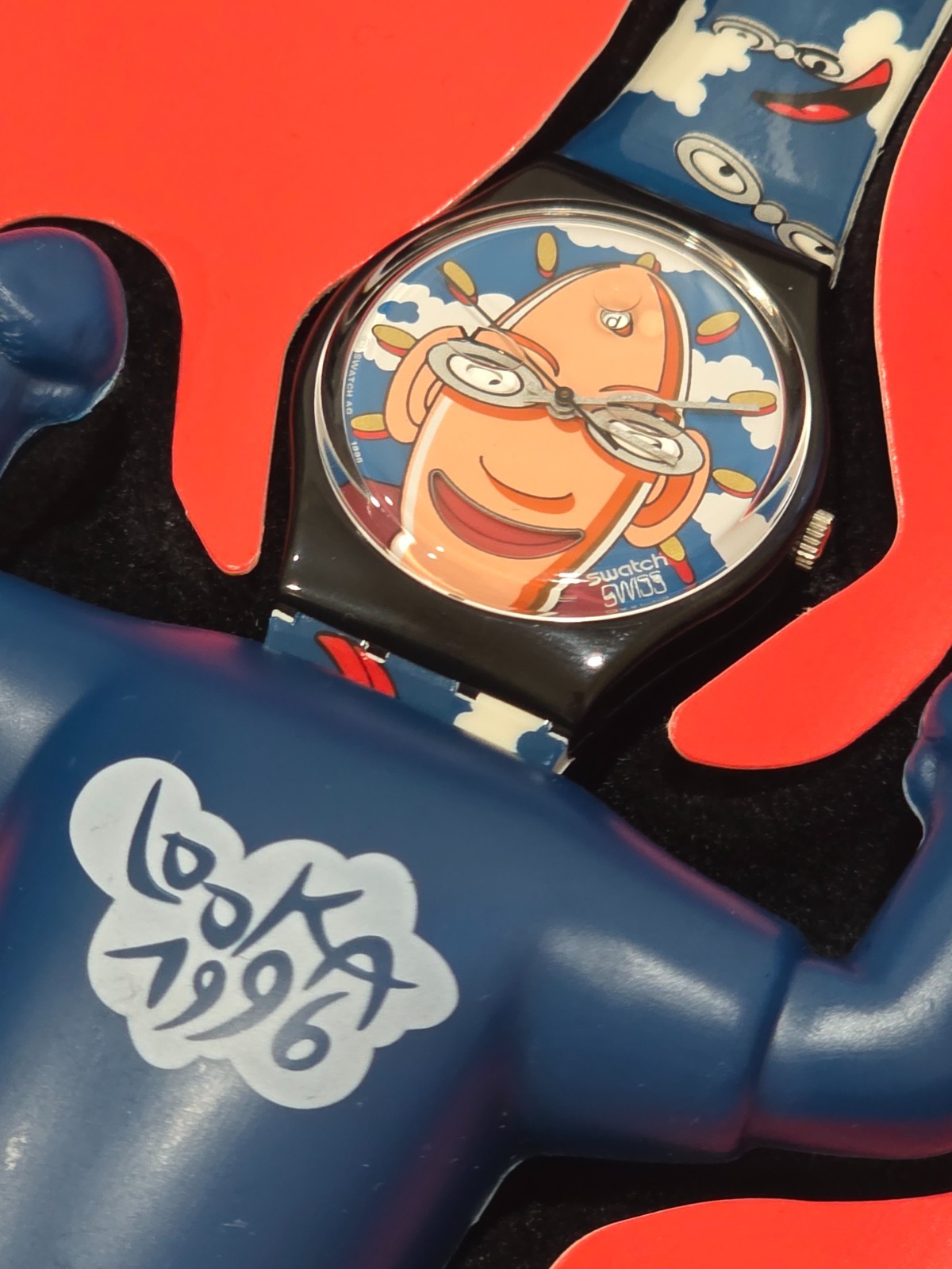 Rare 1996 Swatch Looka GZ700 Swatch Club Special Edition Watch Boxed Set 90s