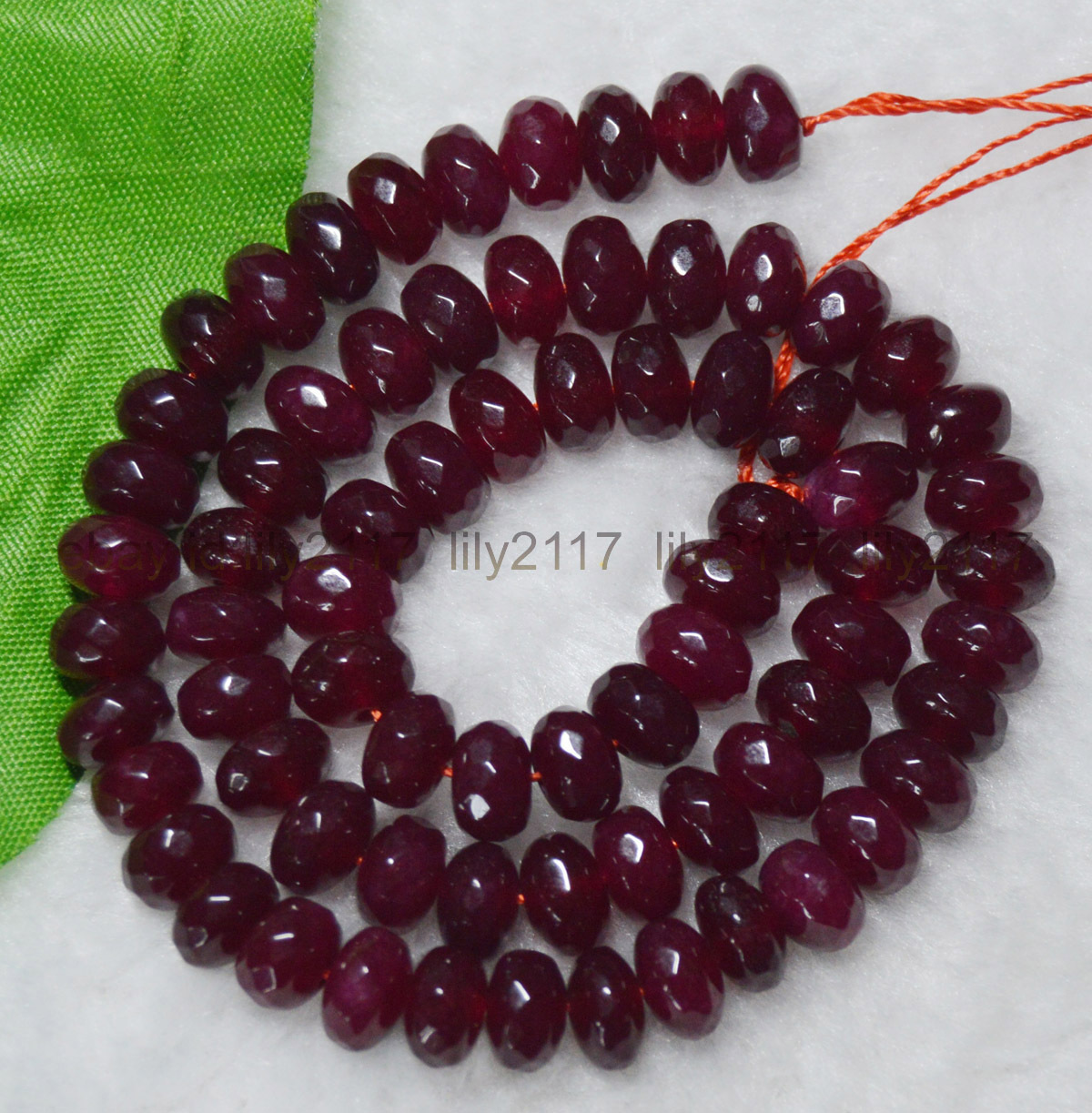 Pretty 5X8mm Dark Red Garnet Faceted Gemstone Roundel Abacus Loose Beads 15″ AAA