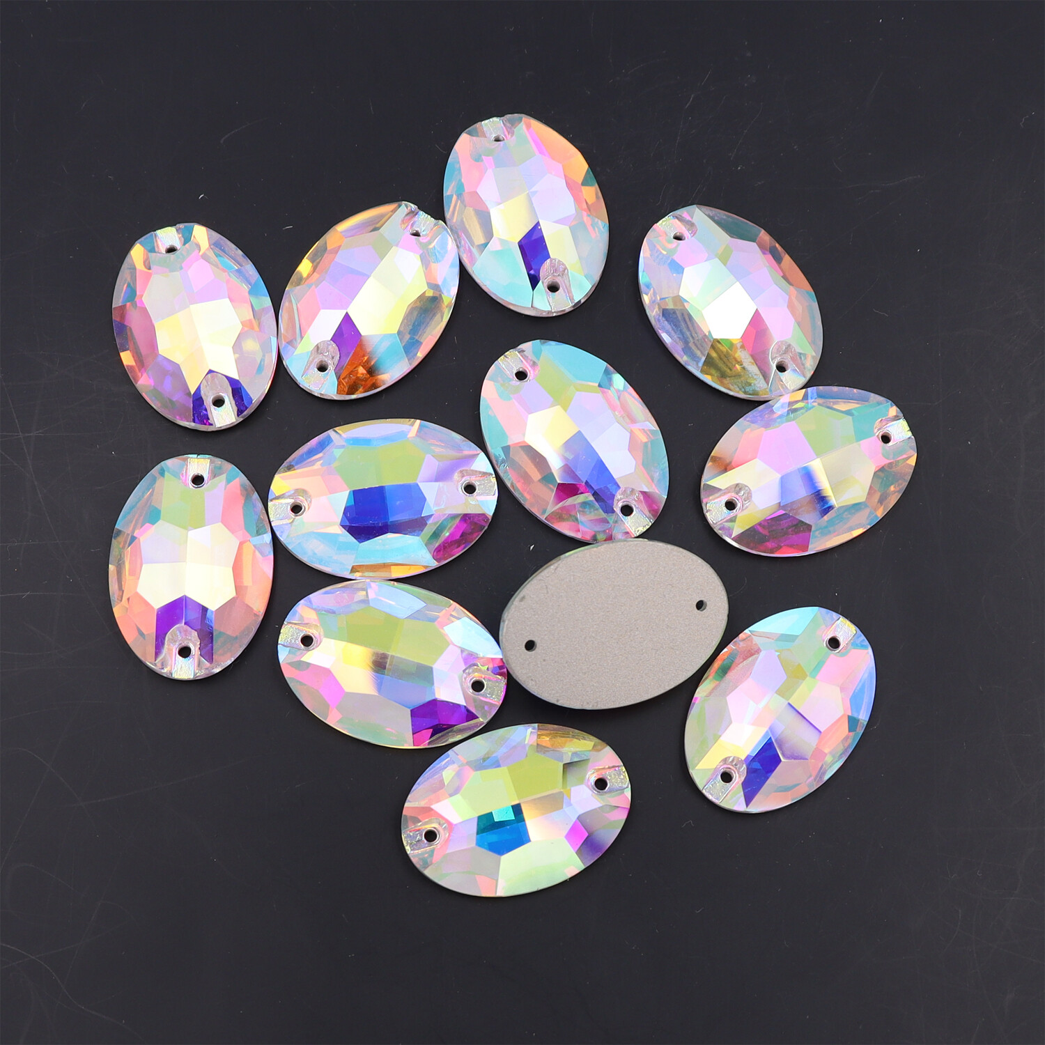 Sew On Rhinestones Crystal AB Glass Beads Flatback White Stones for Dress Making