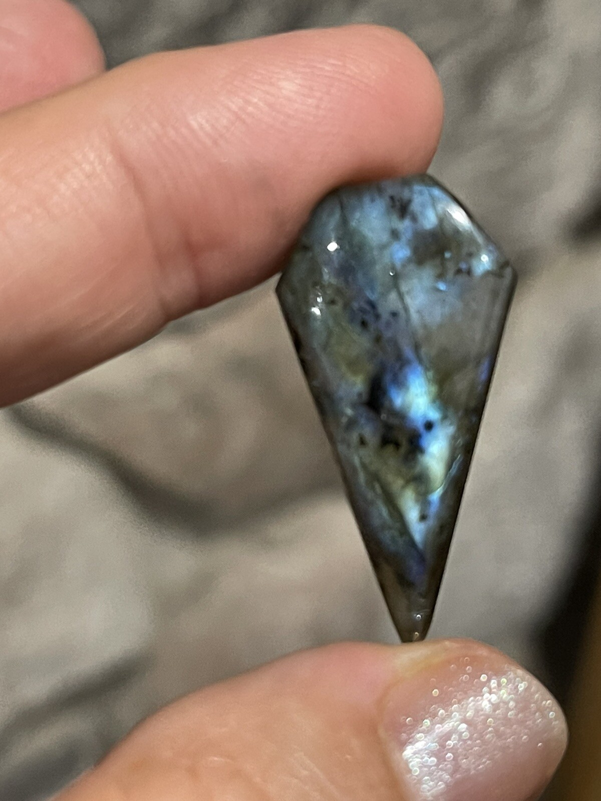 31.7×15.6×5.9mm Kite Shaped Labradorite Cabochon Wire Wrapping Stone