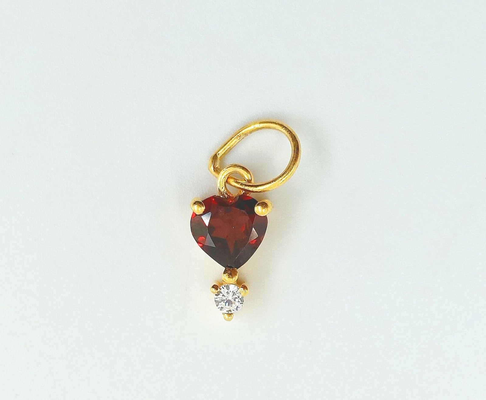 Natural Garnet Charms Pendant 18k Gold Handmade Pendant, Gold Garnet Pendant
