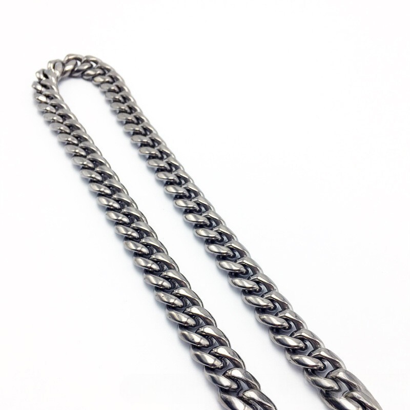 New 14mm TA1 Pure Titanium Cuban Chain Bracelet Necklace Anti Allergic Skin Care