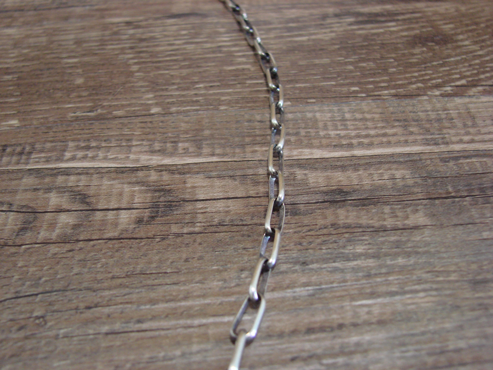 Native American Hand Made Sterling Silver 24″ Chain Link Necklace – Sally Shirle