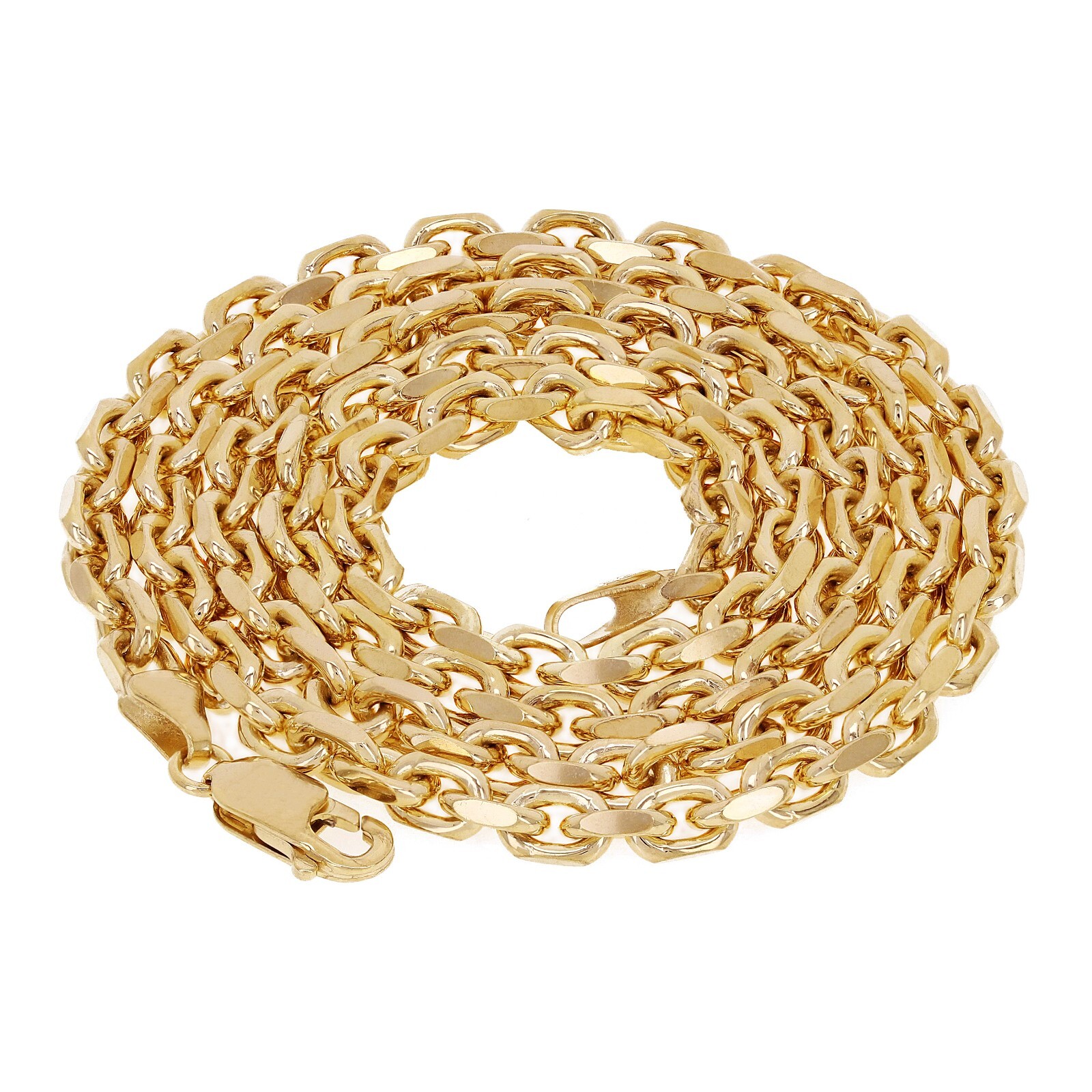 Italian 14k Yellow Gold Solid Anchor Cable Link Chain Necklace 22″ 4mm 45 grams