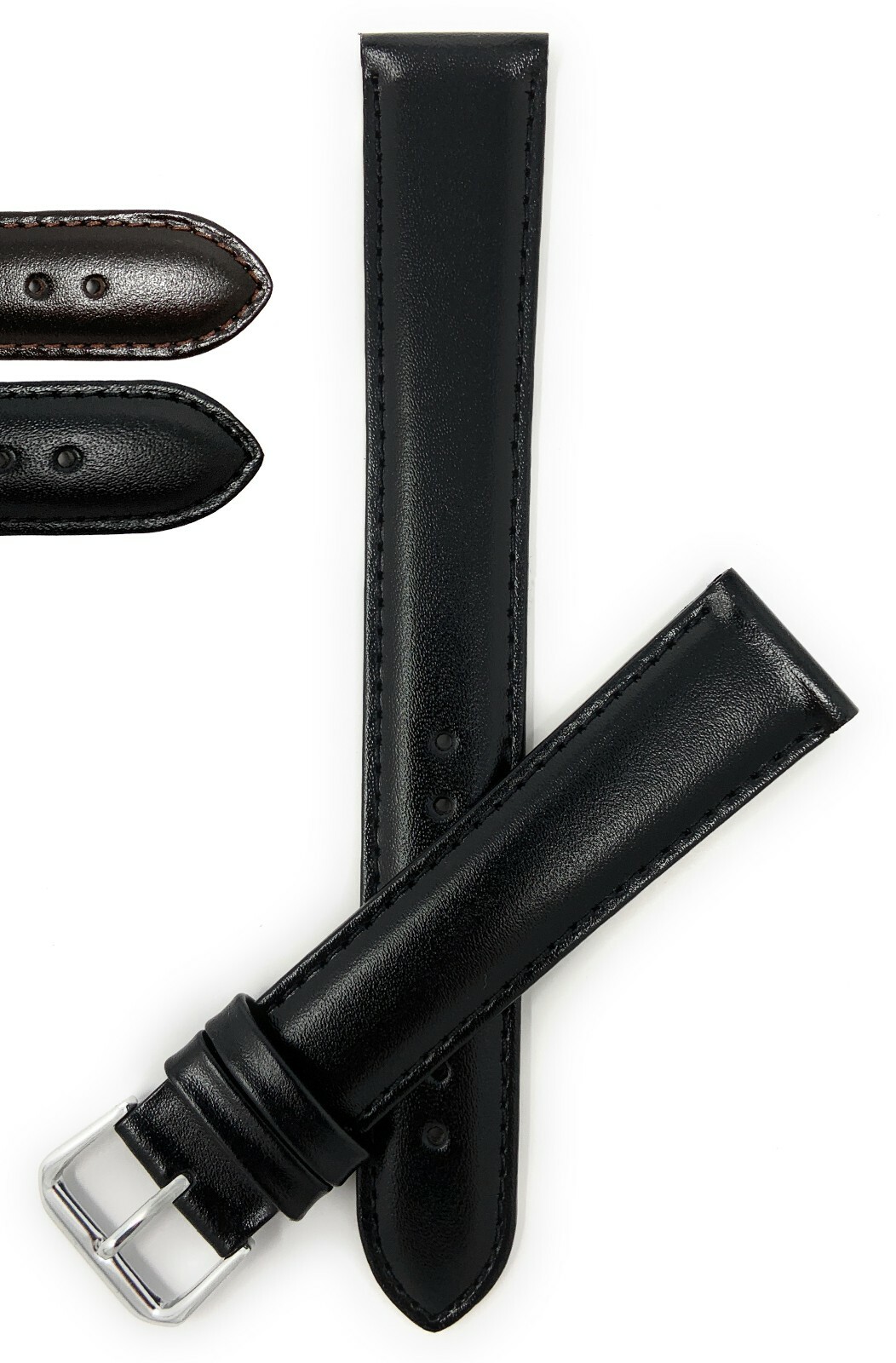 Bandini Double Extra Long Watch Band, Leather Strap, Classic 12mm – 20mm