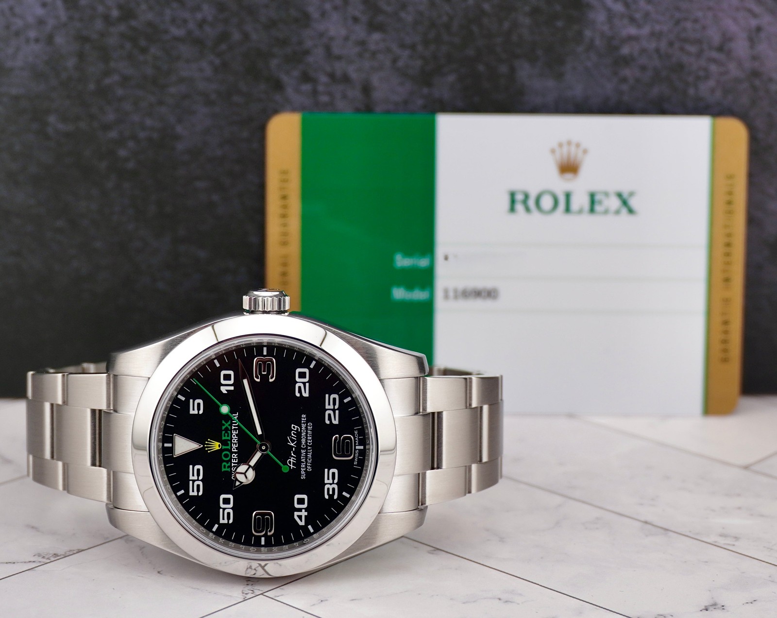 Rolex Air King 40mm Black Dial Steel Mens Watch 116900