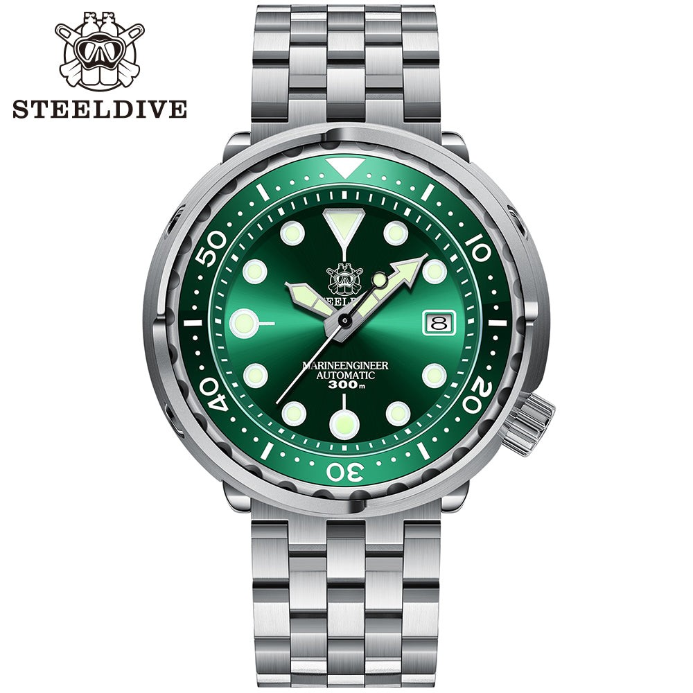STEELDIVE SD1975 Mens 47.5mm 300M Automatic Dive Watch NH35 Steel Classic