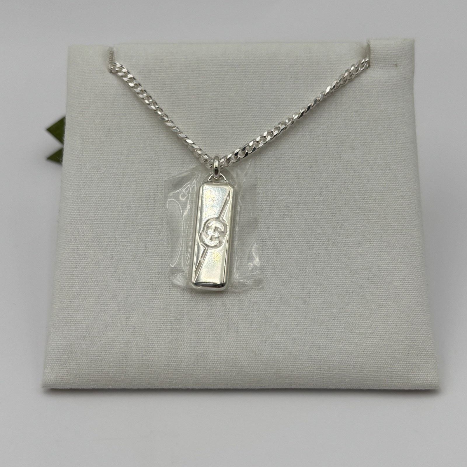 Gucci Tag Sterling Silver Pendant Necklace 55cm – Silver – New – Ships Free