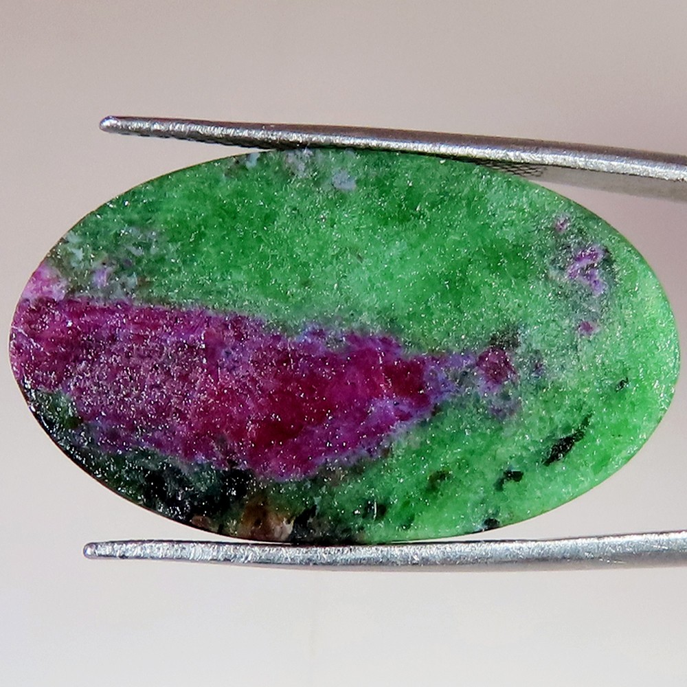 Natural Ruby Zoisite Oval Cabochon Healing Gemstone Jewelry 33.30 Ct 17x28x5 mm