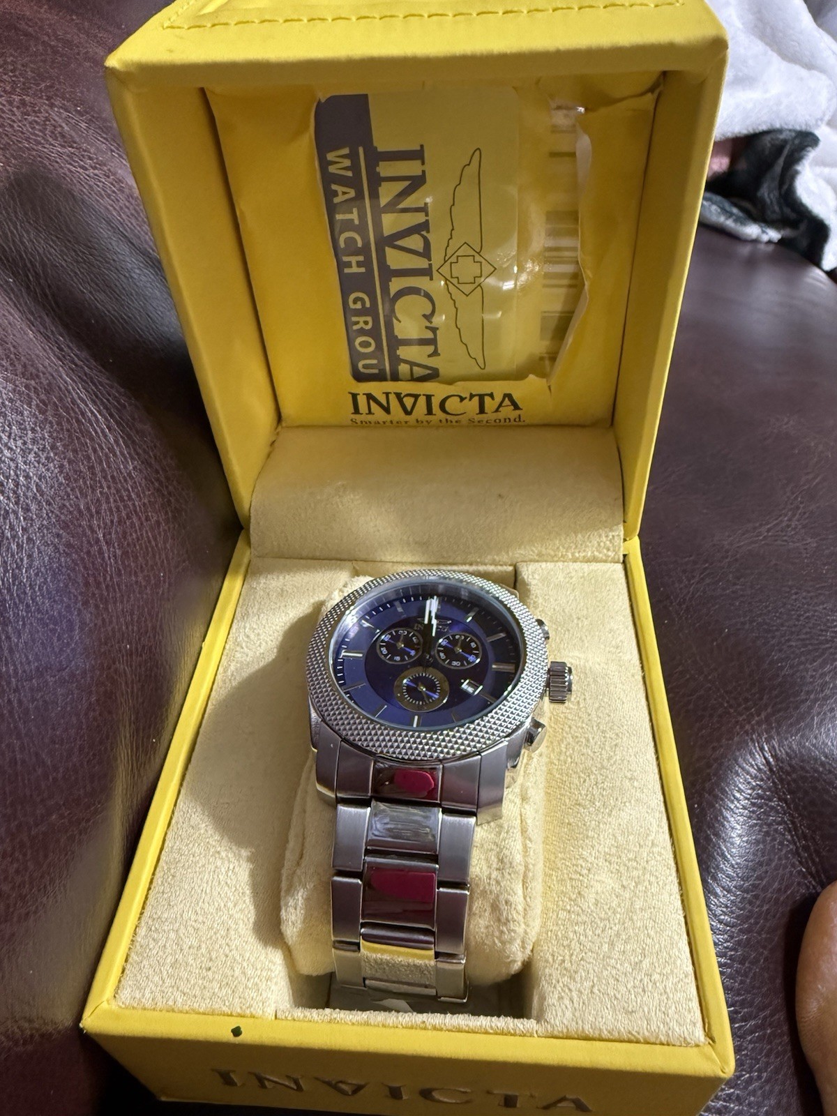 Invicta Flame Fusion Men’s Chronograph Quartz 45mm Blue Dial 100m Box Manual