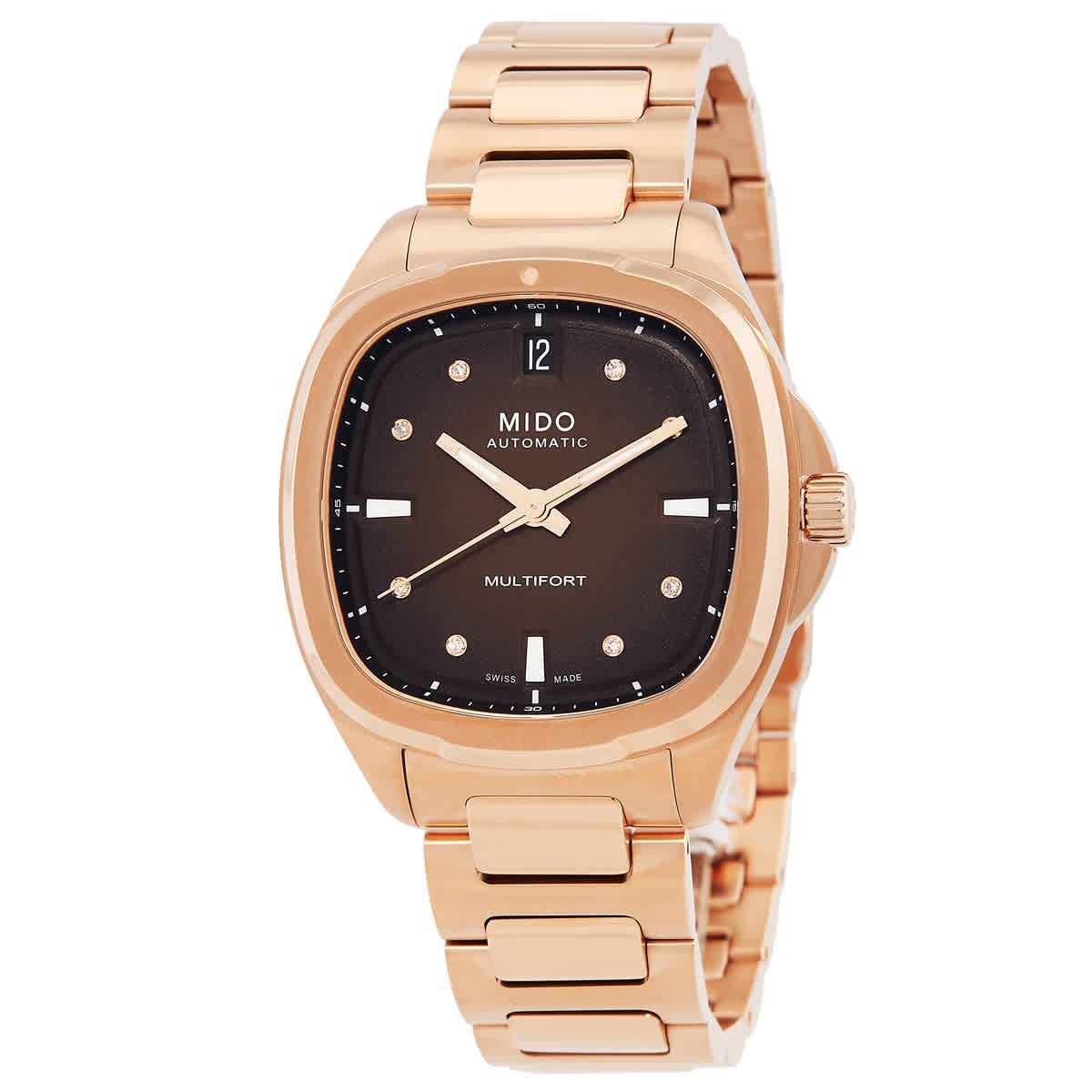 Mido Multifort TV Automatic Diamond Brown Dial Ladies Watch M0493073329600
